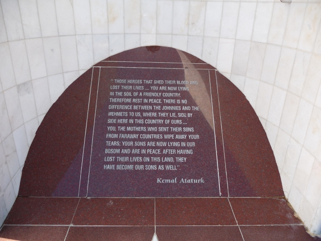 Plaque on Ataturk memorial